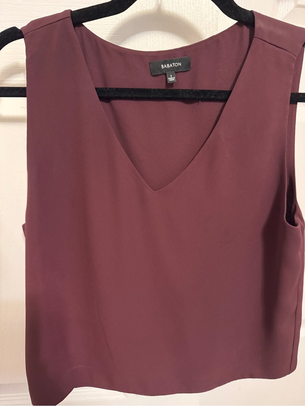 Babaton burgundy V-Neck Sleeveless Camisole